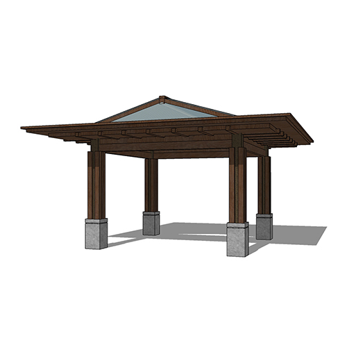 SketchUp模型丨景观模型丨新中式景观亭丨ID_JG010046