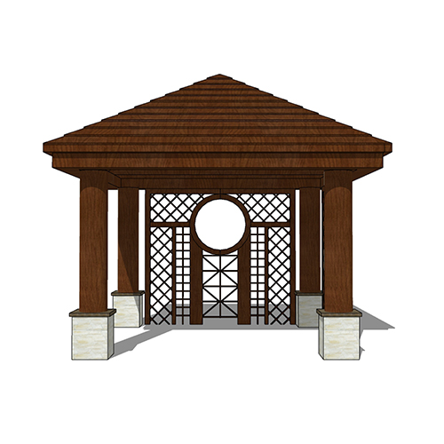 SketchUp模型丨景观模型丨新中式景观亭丨ID_JG010047