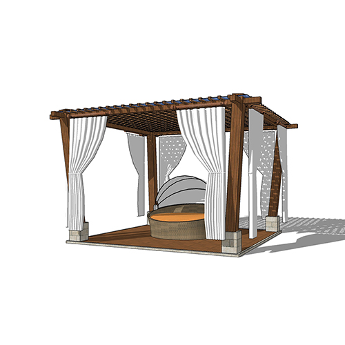 SketchUp模型丨景观模型丨新中式景观亭丨ID_JG010049