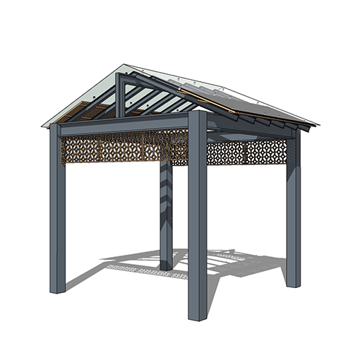 SketchUp模型丨景观模型丨新中式景观亭丨ID_JG010053
