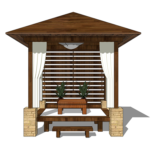 SketchUp模型丨景观模型丨新中式景观亭丨ID_JG010056