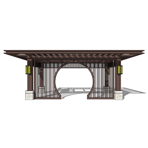 SketchUp模型丨景观模型丨新中式景观亭丨ID_JG010058
