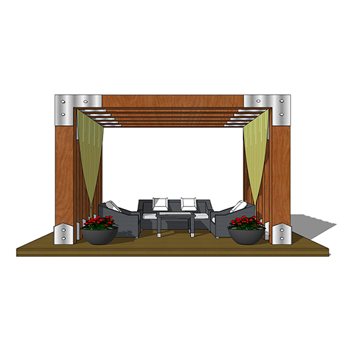 SketchUp模型丨景观模型丨新中式景观亭丨ID_JG010067