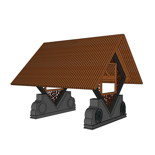 SketchUp模型丨景观模型丨新中式景观亭丨ID_JG010069
