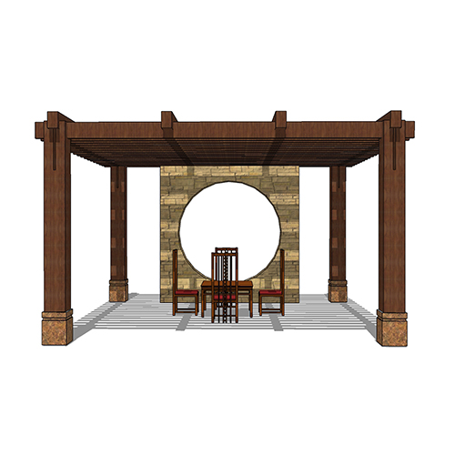 SketchUp模型丨景观模型丨新中式景观亭丨ID_JG010070
