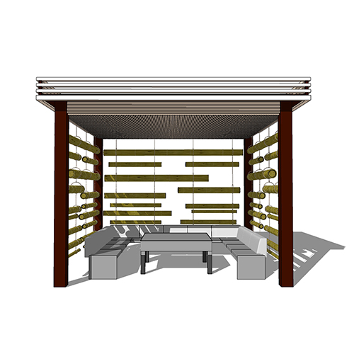 SketchUp模型丨景观模型丨新中式景观亭丨ID_JG010072