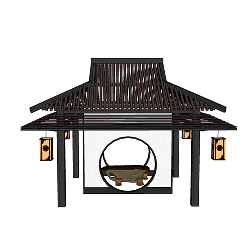 SketchUp模型丨景观模型丨新中式景观亭丨ID_JG010076