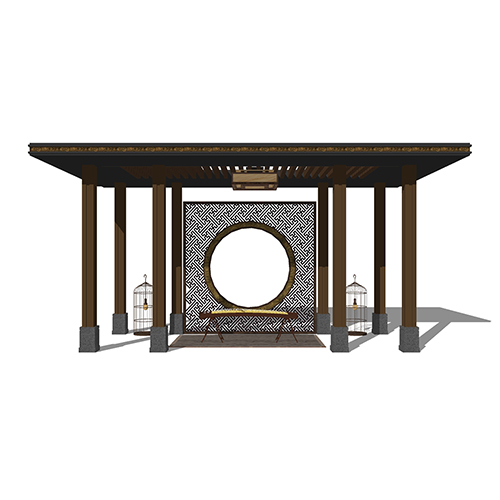 SketchUp模型丨景观模型丨新中式景观亭丨ID_JG010077