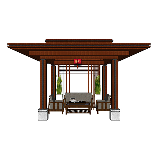 SketchUp模型丨景观模型丨新中式景观亭丨ID_JG010078