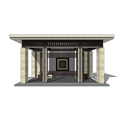 SketchUp模型丨景观模型丨新中式景观亭丨ID_JG010079