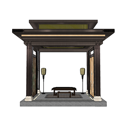 SketchUp模型丨景观模型丨新中式景观亭丨ID_JG010080