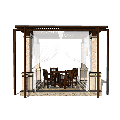 SketchUp模型丨景观模型丨新中式景观亭丨ID_JG010087