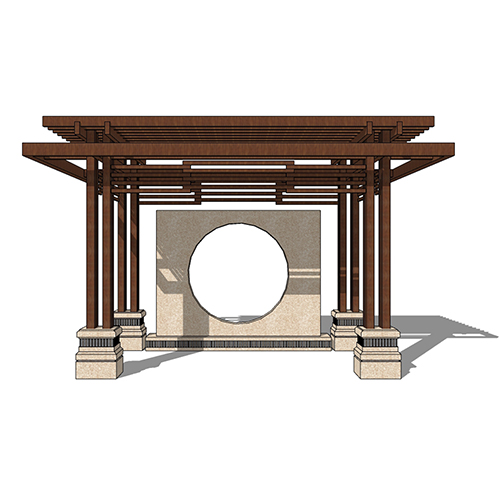 SketchUp模型丨景观模型丨新中式景观亭丨ID_JG010088