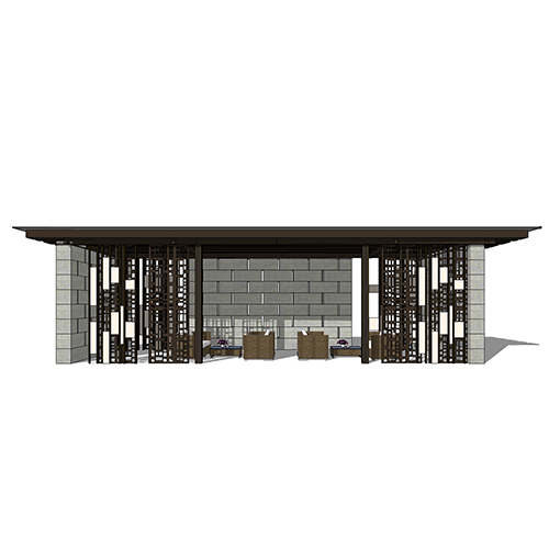 SketchUp模型丨景观模型丨新中式景观亭丨ID_JG010090