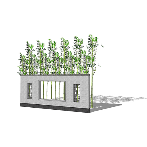 SketchUp模型丨景观模型丨民宿入口景墙 丨ID_JG010097