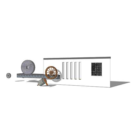 SketchUp模型丨景观模型丨民宿入口景墙 丨ID_JG010102