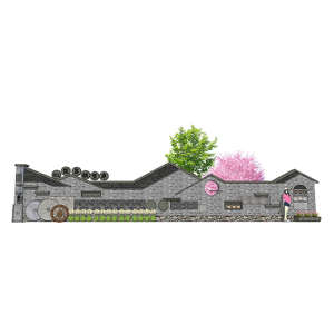 SketchUp模型丨景观模型丨民宿入口景墙 丨ID_JG010123
