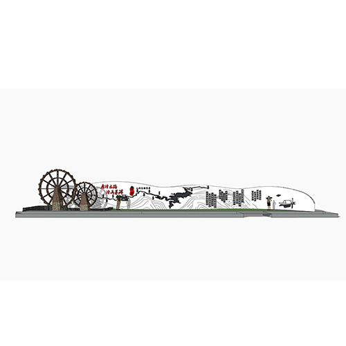 SketchUp模型丨景观模型丨民宿入口景墙 丨ID_JG010124