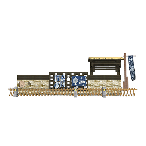 SketchUp模型丨景观模型丨民宿入口景墙 丨ID_JG010126