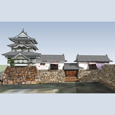 SketchUp模型丨景观模型丨古建配楼 丨ID_JG010137