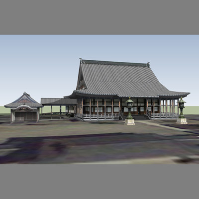 SketchUp模型丨景观模型丨古建大殿日式 丨ID_JG010143