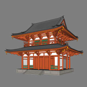 SketchUp模型丨景观模型丨古建筑 丨ID_JG010149