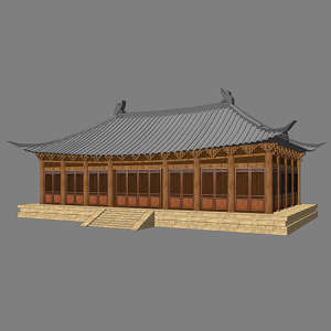 SketchUp模型丨景观模型丨古建大殿 丨ID_JG010155