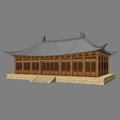 SketchUp模型丨景观模型丨古建大殿 丨ID_JG010155