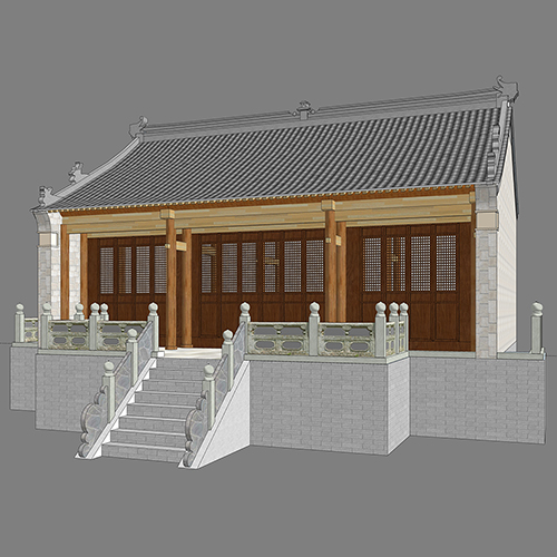SketchUp模型丨景观模型丨八仙观正殿丨ID_JG010157