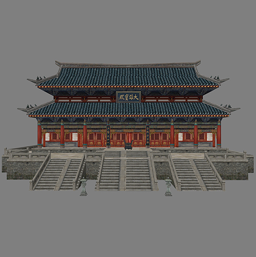 SketchUp模型丨景观模型丨大雄宝殿丨ID_JG010158