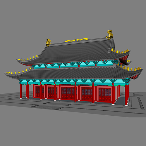 SketchUp模型丨景观模型丨大雄宝殿丨ID_JG010159