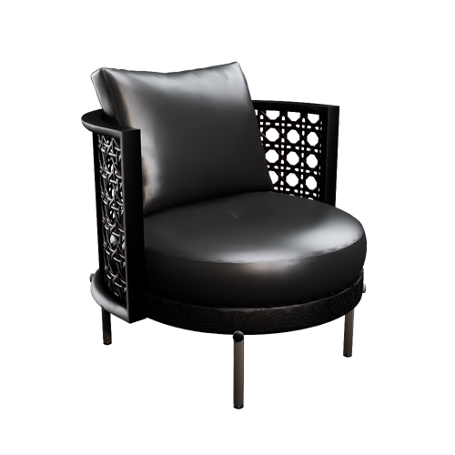 Minotti_现代藤编网格单椅 ID：E02200432
