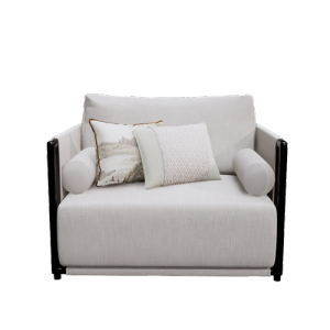 新中式布艺单人沙发椅 ID：E02200547