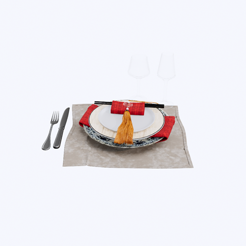 中式餐具摆件 ID：E02200841