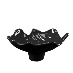 装饰品水果盘摆件黑色陶瓷果盘黑色果盘 ID：E099S0082