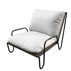 白色单人沙发现代单人沙发 ID：E099S0198